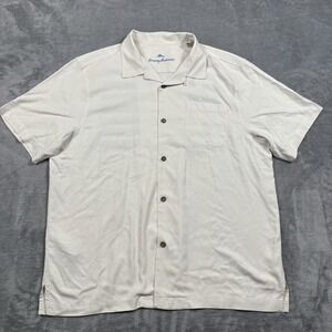 Tommy Bahama Aloha America Embrodiered America Silk Button Front Size XL